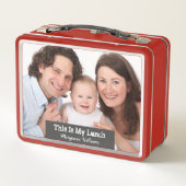Lunch Box Famille 1 Photo Red Custom Add Name (Dos)