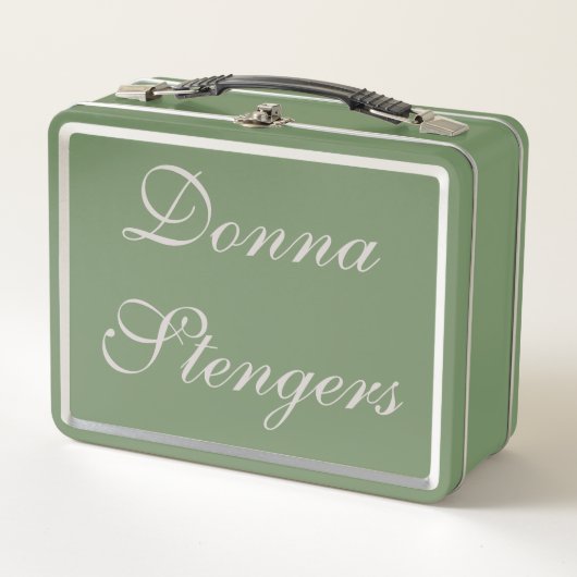Lunch Box Fancy Green and Silver (Devant)