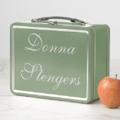 Lunch Box Fancy Green and Silver (En situation)