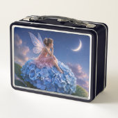 Lunch Box Fée Hydrangea Clair de Lune Nom Personnalisé (Dos)