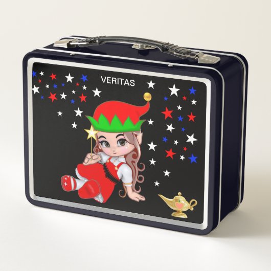 Lunch Box Fée magique mignonne et étoiles en noir (Dos)