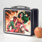 Lunch Box Femme Super Héroïne sur Moto (En situation)