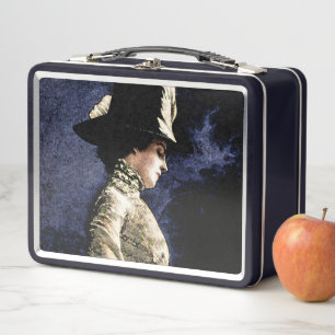 Lunch Box Femme victorienne Vintage triste avec Casquette de