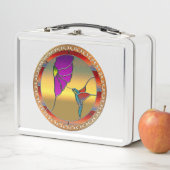 Lunch Box Fenêtre en verre tendu Turquoise Colibri (En situation)