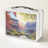 Lunch Box Ferme/cours d'eau/bois/peinture (Dos)
