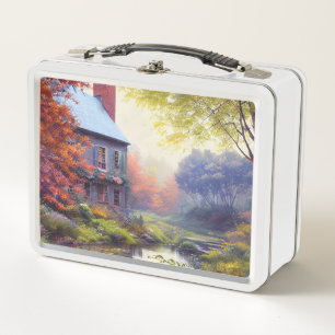 Lunch Box Ferme/cours d'eau/bois/peinture