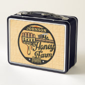 Lunch Box Ferme d'abeilles de miel NOM PERSONNALISÉ Ruche de (Dos)
