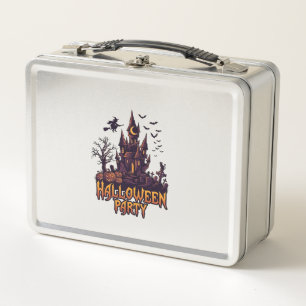 Lunch Box Fête d'Halloween Château Hanté Citrouilles Chauves