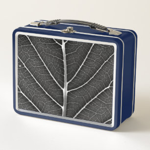 Lunch Box Feuille lumineuse noir et blanc en gros plan