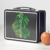 Lunch Box Feuilles de Monstera Vertes (En situation)