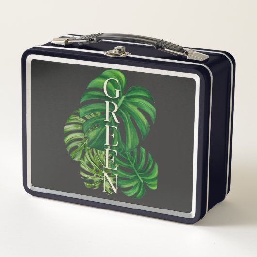 Lunch Box Feuilles de Monstera Vertes (Devant)