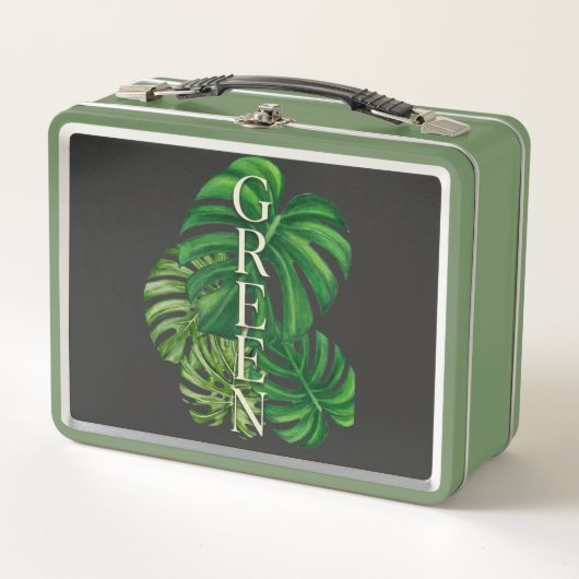 Lunch Box Feuilles de Monstera Vertes (Devant)
