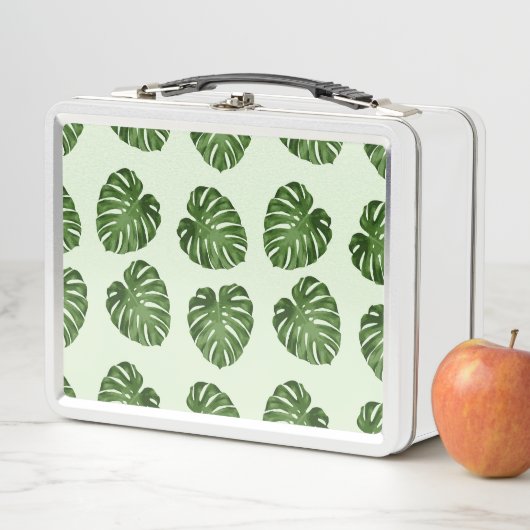 Lunch Box Feuilles de palmiers, Feuilles verts, Motif tropic (En situation)