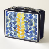 Lunch Box Feuilles jaune et bleu (Dos)