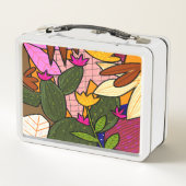 Lunch Box feuilles tropicaux Abstraits et fleurs (Dos)