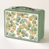 Lunch Box Feuilles verts et or. Motif (Dos)
