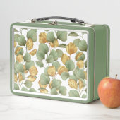 Lunch Box Feuilles verts et or. Motif (En situation)