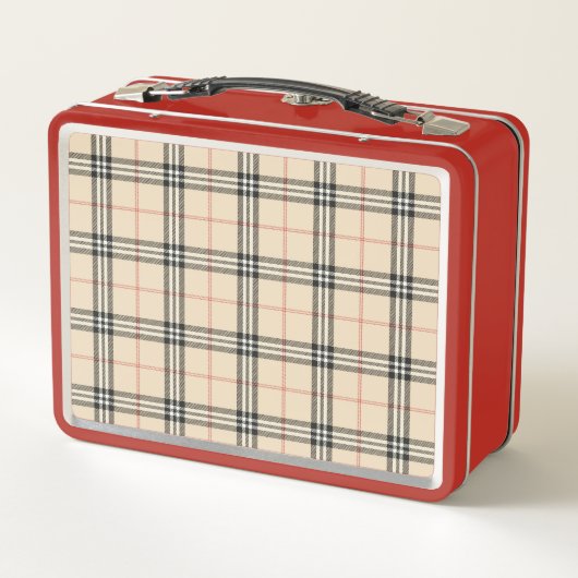 Lunch Box Fiambrera con estampado tartan (Dos)