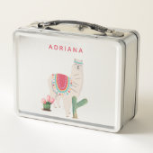 Lunch Box Fiesta Llama et Cactus personnalisés (Dos)