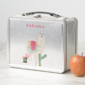 Lunch Box Fiesta Llama et Cactus personnalisés (En situation)