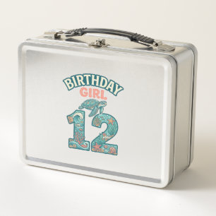 Lunch Box Fille d'anniversaire 12 Tortue de mer Océan Vintag
