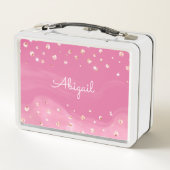Lunch Box Fille de Parties scintillant rose personnalisée (Dos)