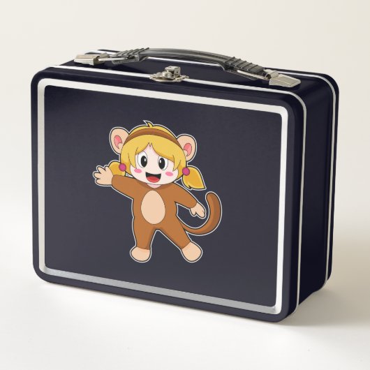 Lunch Box Fille en costume comme singe (Devant)