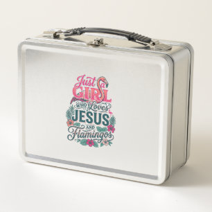 Lunch Box Fille flamant chrétien vintage