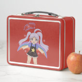 Lunch Box Fille Heureuse Illustration Dessinée à la Main – P (En situation)