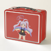 Lunch Box Fille Heureuse Illustration Dessinée à la Main – P (Dos)