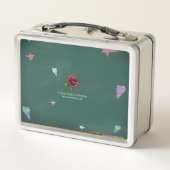 Lunch Box Fille noire avec des mots ondulants (Dos)