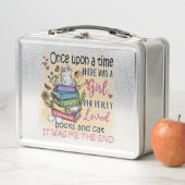 Lunch Box Fille qui aime les livres et les chats (En situation)