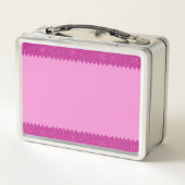 Lunch Box Fille rose parties scintillant zigzag, monogramme (Dos)