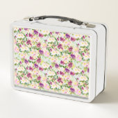 Lunch Box Fille Rose Peach Purple Burgundy Aquarelle Florale (Dos)