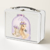 Lunch Box Filles Cheval Floral Violet (Devant)