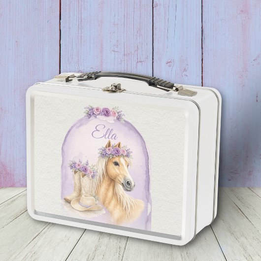 Lunch Box Filles Cheval Floral Violet