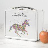 Lunch Box Filles de licorne géométrique nom (En situation)