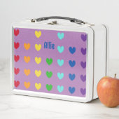 Lunch Box Filles mignonnes Coeur arc-en-ciel Enfants (En situation)