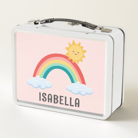 Lunch Box Filles mignonnes Rose Arc-en-ciel Enfants Personna (Dos)
