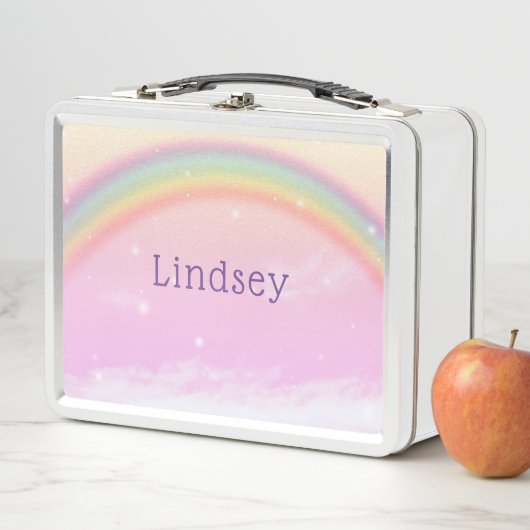 Lunch Box Filles mignonnes Whimsical rose Arc-en-ciel enfant (En situation)