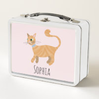 Filles Pink Ginger Tabby Chat Cartoon Enfants