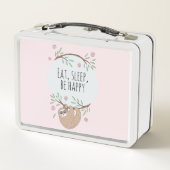 Lunch Box Filles rose mignonne couchant couchant caricature  (Dos)