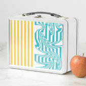 Lunch Box Fissures et torsades en Turquoise et Jaune (En situation)