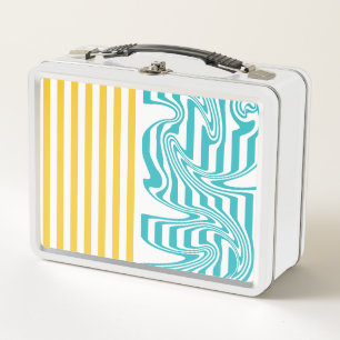 Lunch Box Fissures et torsades en Turquoise et Jaune