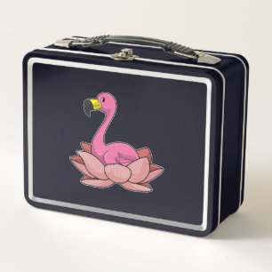 Lunch Box Flamant rose à fleur de Lotus