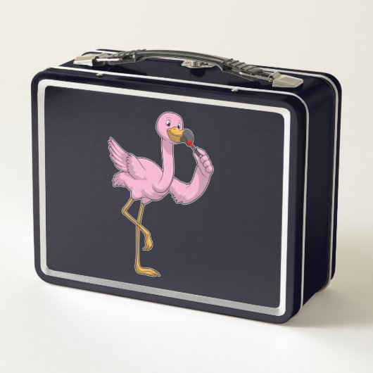 Lunch Box Flamant rose avec Lipstick (Dos)