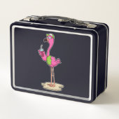 Lunch Box Flamant rose avec Lunettes de soleil & Casquette (Dos)