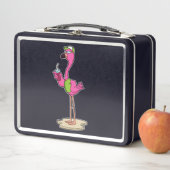 Lunch Box Flamant rose avec Lunettes de soleil & Casquette (En situation)