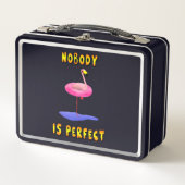 Lunch Box Flamant rose avec réelle bague de baignade, drôle (Devant)