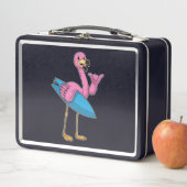 Lunch Box Flamant rose comme Surfer avec Surfboard (En situation)